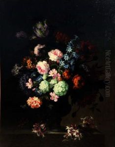 Bouquet De Fleurs Sur Un Entablement