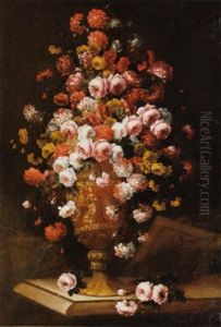 Fleurs Sur Un Entablement De Pierre