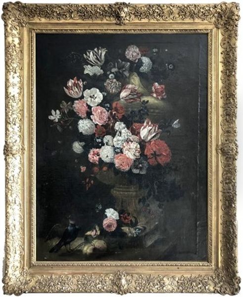 Vase De Fleurs Et Volatiles - view 1