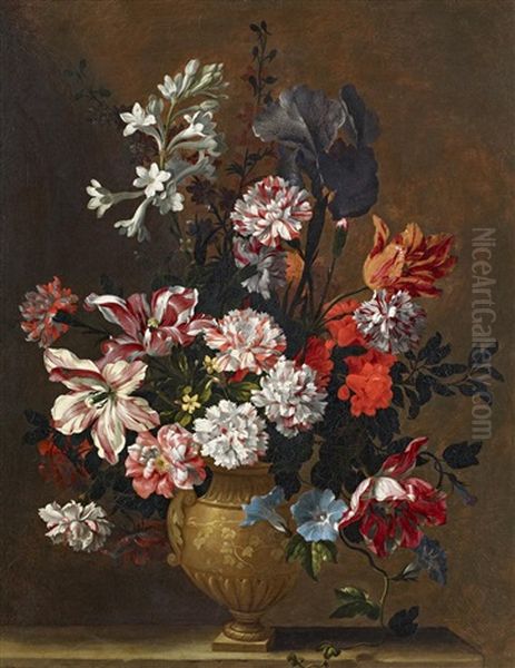Blumenstillleben In Einer Steinzeugvase - view 1