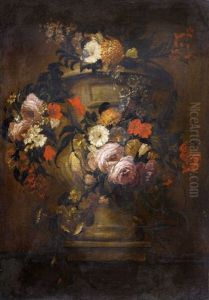 Prunkstillleben Mit Blumen