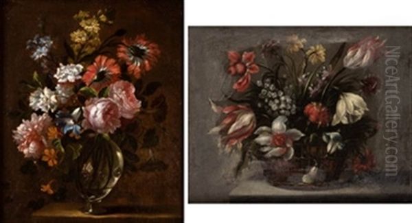 Jarrones De Cristal Con Flores (pair) - view 1