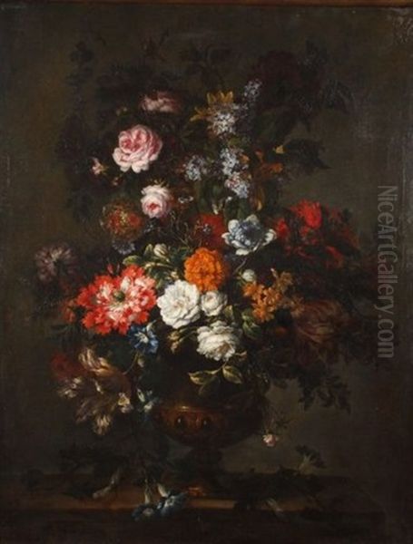 Vasque De Fleurs Sur Un Entablement - view 1