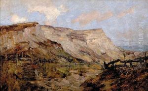 Two Works Rocky Cliffs by Franz Biberstein