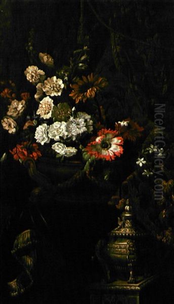 Nature Morte Au Vase De Fleurs Et Cassolette En Arrgent De Claude Ballin - view 1