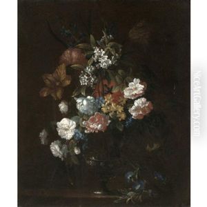 Still Life With Tulips, Carnations, Morning Glory And Various Other Flowers In A Glass Vase Still Life With Tulips, Carnations, Morning Glory And Various Other Flowers In A Glass Vase