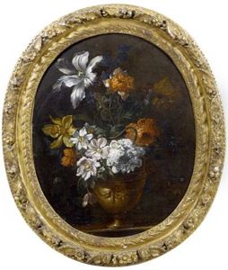 Vase De Fleurs Pose Sur Un Entablement by Jean-Baptiste Monnoyer