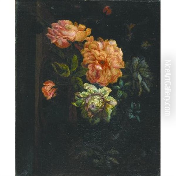 A Still Life With Flowers In A Basket - view 1