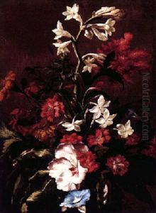 Still Life Of Various Flowers In A Vase by Jean-Baptiste Monnoyer