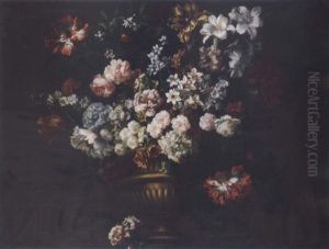 Still Life Of Flowers In A Stone Vase by Jean-Baptiste Monnoyer