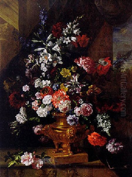 Still Life Of Flowers In A Gilded Vase - view 1