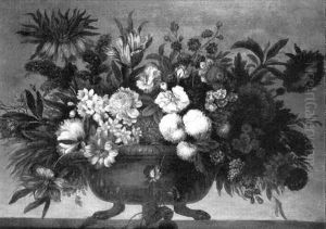 Still Life Of Mixed Flowers In An Urn by Jean-Baptiste Monnoyer