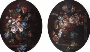 Flowers In A Silver Gilt Vase by Jean-Baptiste Monnoyer