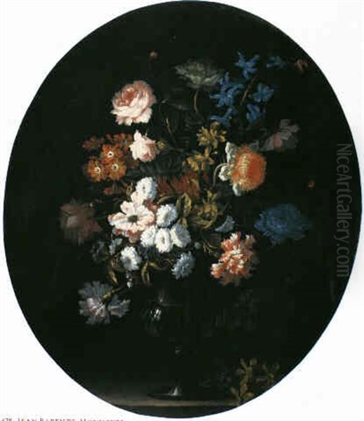 Ein Blumenstrauss In Einer Glasvase - view 1