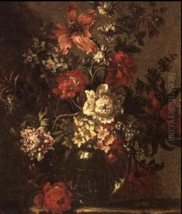 Bouquet De Fleurs Dans Un Vase En Verre Bouquet De Fleurs Dans Un Vase En Verre