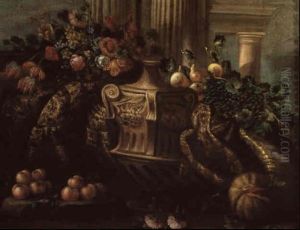 Nature Morte A L'aiguiere Et Au Tapis by Jean-Baptiste Monnoyer