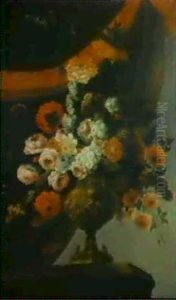 Une Couronne Imperiale, Des Oeillets, Des Roses, Une Branche De Lilas Et D'autres Fleurs...