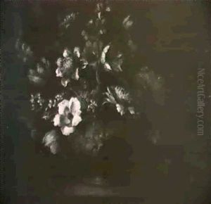 A Still Life Of Flowers In A Sculpted Urn