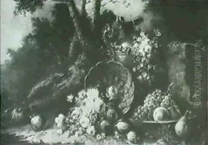 Still Life With Fruit And Flowers by Jean-Baptiste Monnoyer