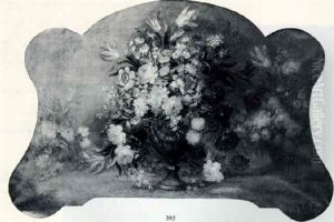 Roses, Tulips, Chrysanthemums, Carnations And Other Flowers In An Urn by Jean-Baptiste Monnoyer
