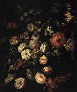 Chrysanthemums And Other Flowers On A Ledge Chrysanthemums And Other Flowers On A Ledge