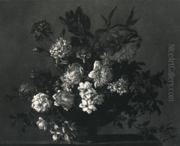A Still Life Of Flowers In A Glass Vase - view 1