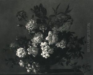 A Still Life Of Flowers In A Glass Vase by Jean-Baptiste Monnoyer