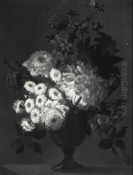 A Still Life Of Flowers In A Glass Vase - view 1