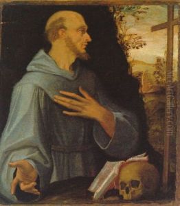 San Francesco In Einer Landschaft by Jacopo di Paride Parisati da Montagnana