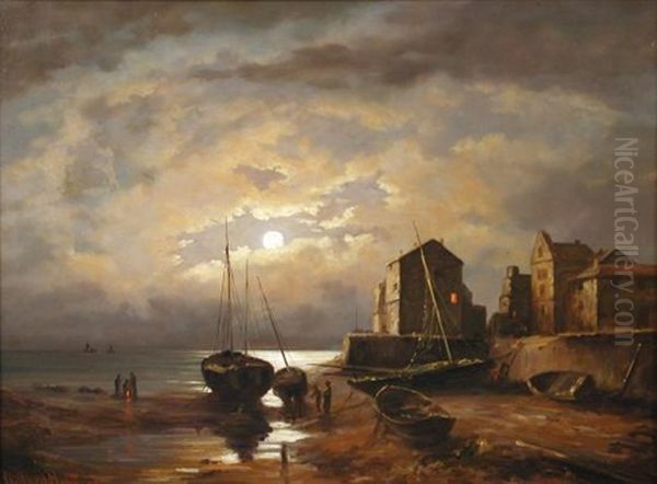 Estuary Scene At Moonlight - view 1