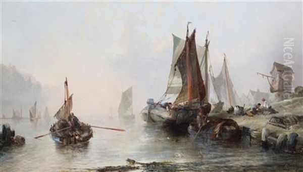 Dutch Coastal Landscape With Figures And Windmill On The Shore - view 1