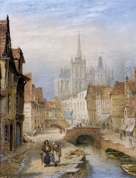 Altstadthauser An Einem Kanal Mit Kathedrale - view 1