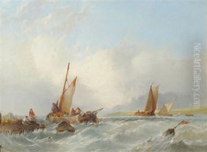 Shipping Off The Dutch Coast by Alfred Montague