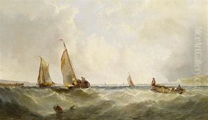 Fischerboot Vor Der Englischen Kuste by Alfred Montague