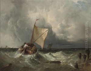 Off To The Fishing Grounds (+ A Fishing Barge In An Onshore Breeze; 2 Works) by Alfred Montague
