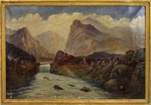 Falls In The Gorge by Alfred Montague