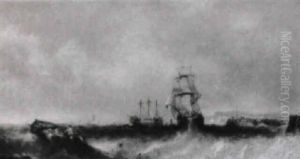 Seenot Vor Englischer Steilkuste by Alfred Montague