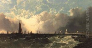 A Showery Day Off Portsmouth by Alfred Montague