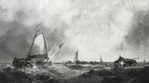 Fishing Boats In A Choppy Sea - view 1