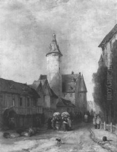 Figures On A Continental Street by Alfred Montague