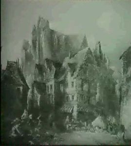 A Continental Town Scene
