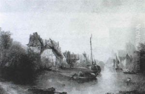 A Busy River by Alfred Montague