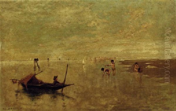 Boys Fishing In The Venetian Lagoon - view 1