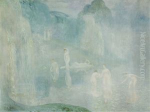 Nymphes Au Bord De L'etang by Constant Montald