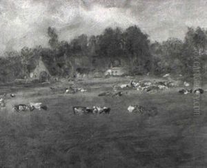 Vaches Dans Un Champs En Face D'un Village Vaches Dans Un Champs En Face D'un Village