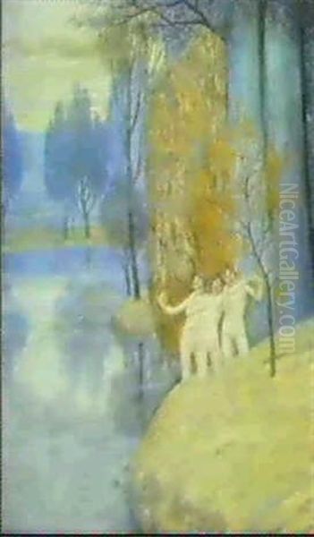 Trois Nymphes Dans Un Paysage - view 1