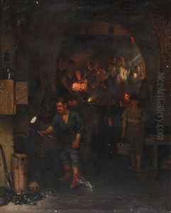 Glasblaser In Der Glashutte by Anders Montan