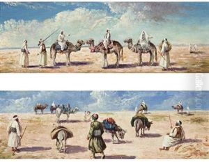 Middle Eastern Scenes (pair) by Miguel Montaner