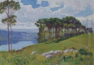 Veduta Del Lago De Nemi by Carlo Montani