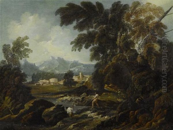 Fischer In Einer Weiten Flusslandschaft - view 1
